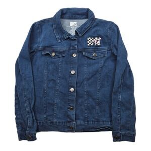 MTV Music Television Denim Jacket Kids Size XL 14 16‎ Trucker Style Blue I Want